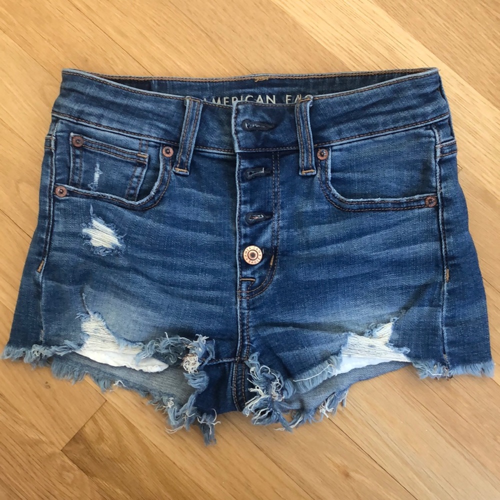 American Eagle denim high waisted shorts